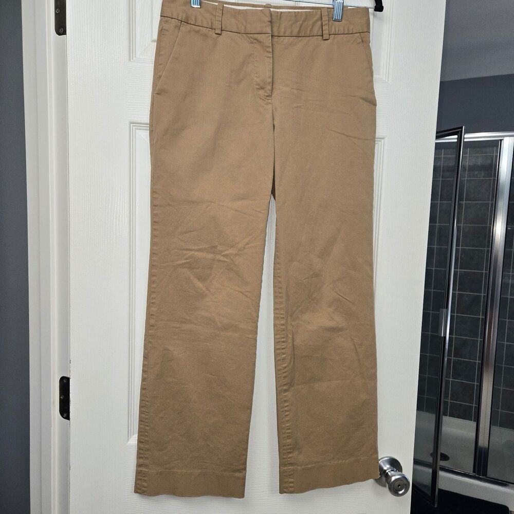 J.Crew Womens 6P Tan Cafe Trouser Chino Pants Flawed